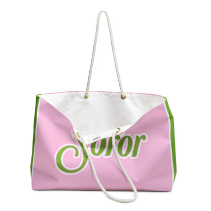 Soror Tri-Color Weekend Travel Bag | Pink and Green