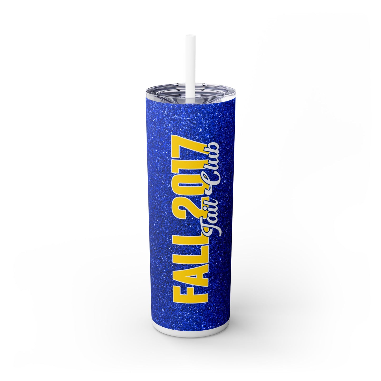 Faux Blue Glitter Tumbler -Customizable