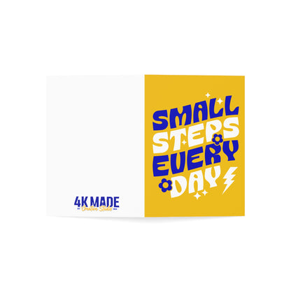 Small Steps Everyday – Folded Greeting Card | Bulk Pack | Blue and Gold