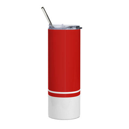 Faux Glitter Elephant Icon Stainless Steel Tumbler | Red and White