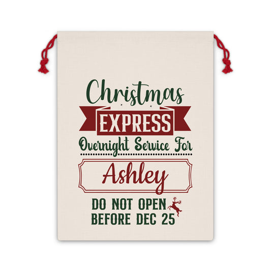 Christmas Overnight Express Gift Bag- Customizable