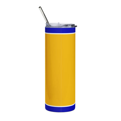 Personalized Soror Tri-Color Stainless Steel Tumbler | Blue and Gold