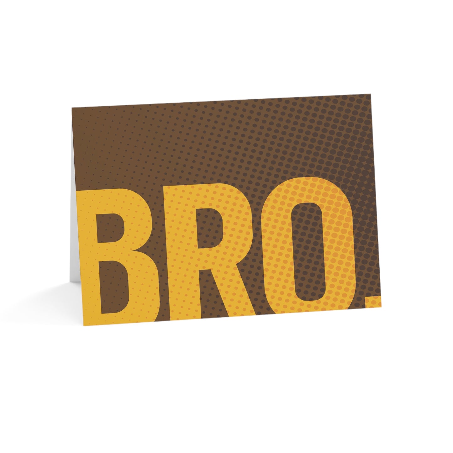 Bro. – Folded Greeting Card | Brown and Gold | Single & Bulk