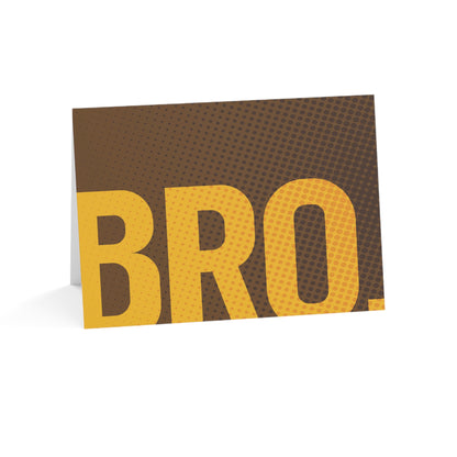 Bro. – Folded Greeting Card | Brown and Gold | Single & Bulk
