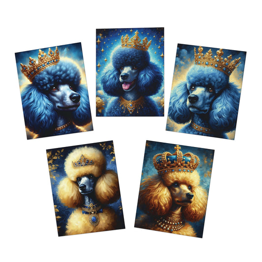 Oil Painting Royal Poodle Greeting Card (5 Pack)