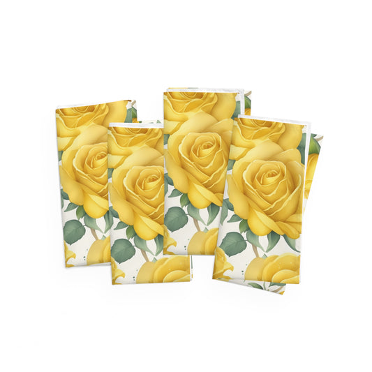 Yellow Rose Cloth Napkins