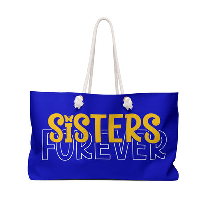 Sisters Forever Weekend Travel Bag | Royal Blue and Gold