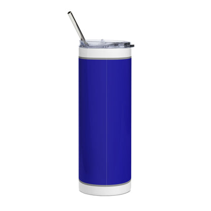 Personalized Soror Tri-Color Stainless Steel Tumbler | Blue and White