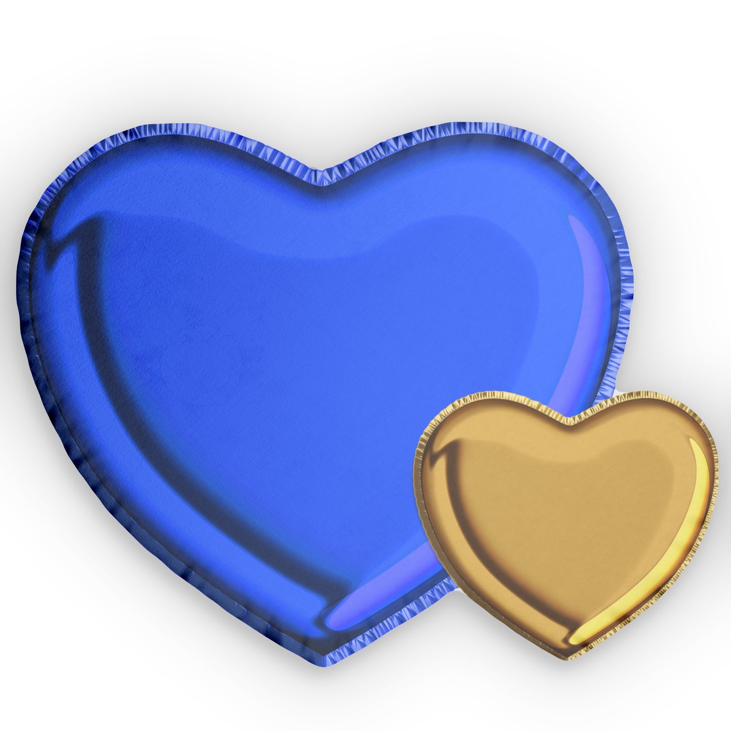 Blue and gold heart shaped pillow