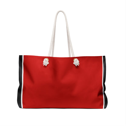 Soror Tri-Color Weekend Travel Bag | Red and White