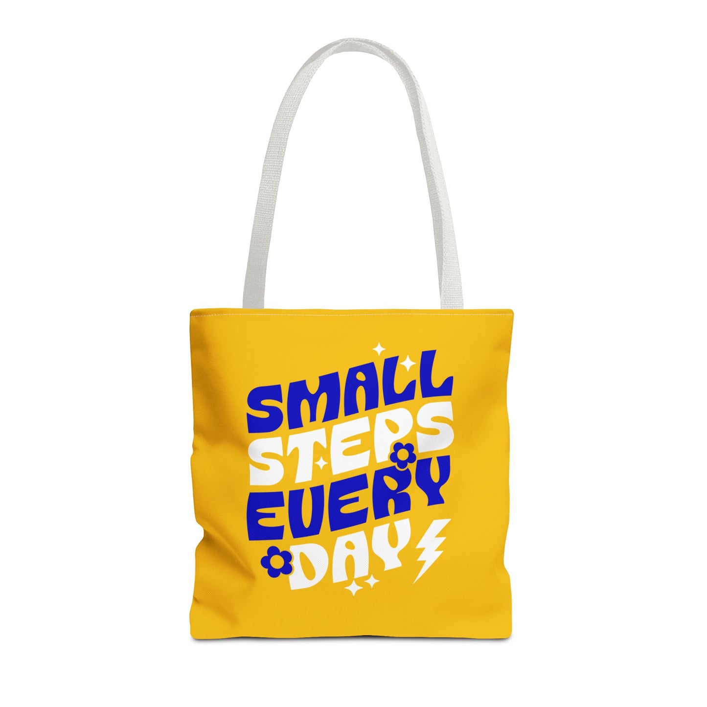 Small Steps Everyday Tote Bag | Blue and Gold