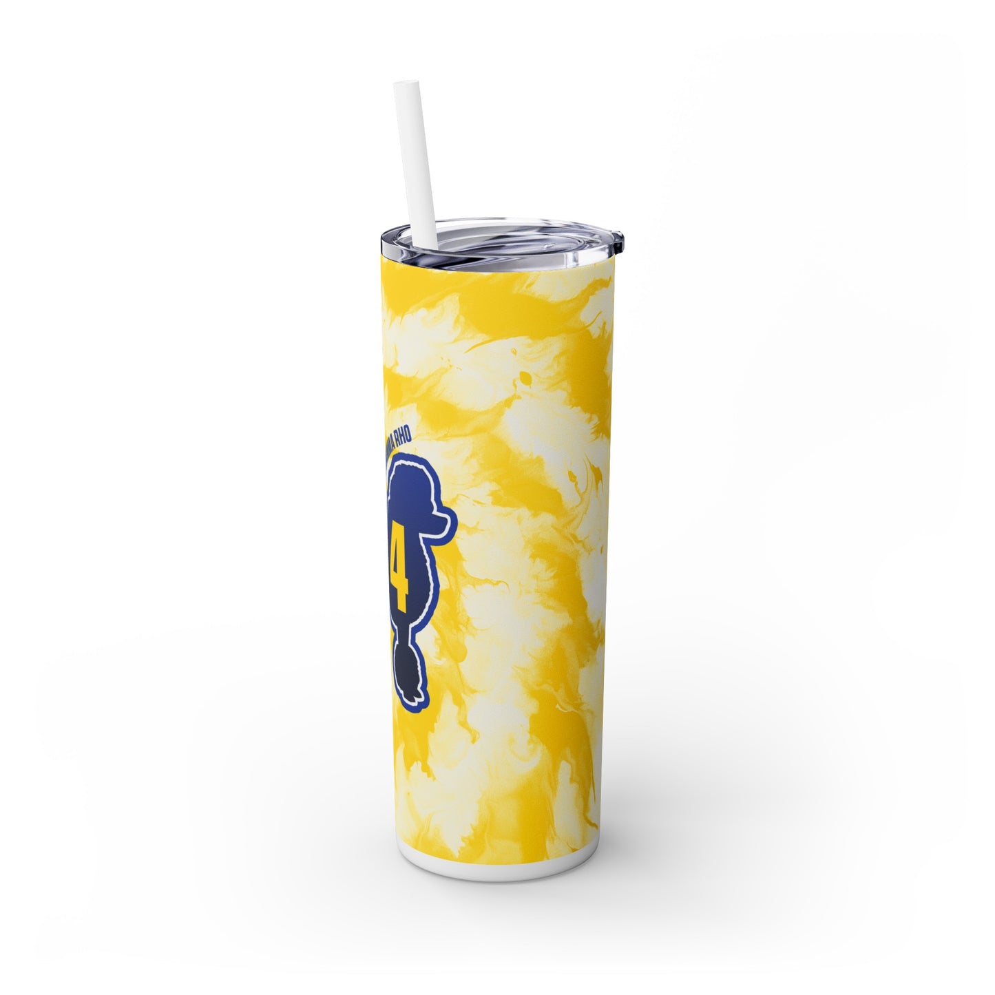 Tie dye line number tumbler