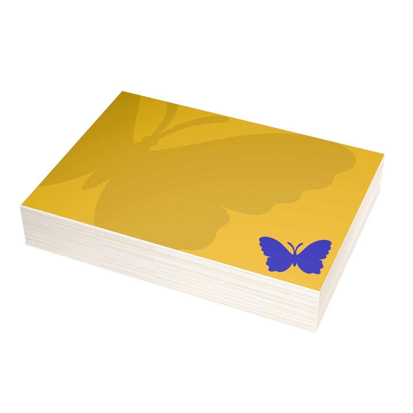 Butterflies Folded Greeting Card | Bulk Pack | Blue and Gold