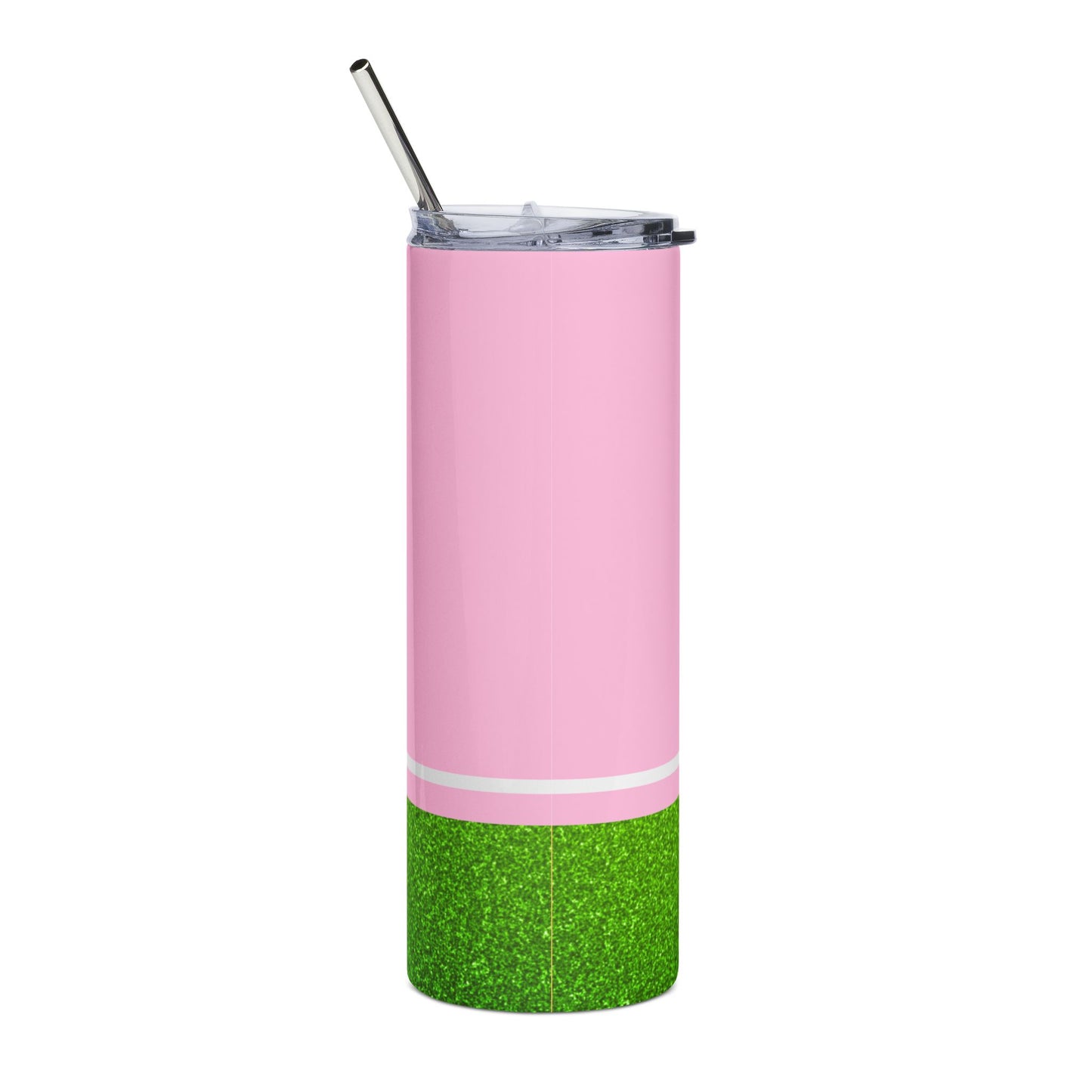 Faux Glitter Ivy Icon Stainless Steel Tumbler | Pink and Green