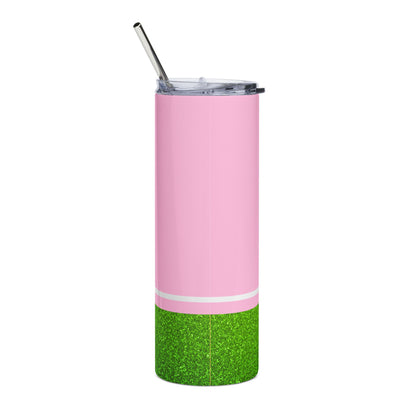 Faux Glitter Ivy Icon Stainless Steel Tumbler | Pink and Green