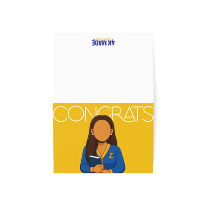 Congrats Scholar – Folded Greeting Card | Bulk Pack | Blue and Gold