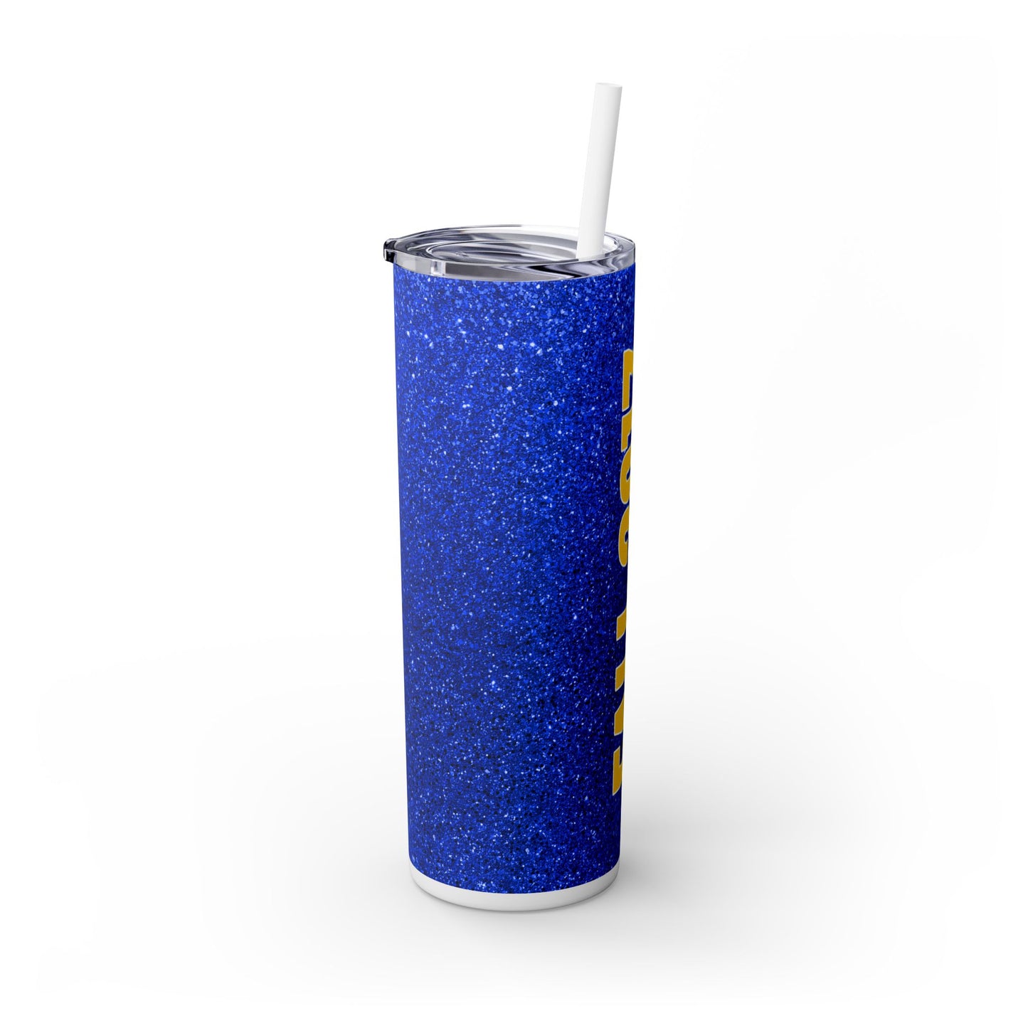 Faux Blue Glitter Tumbler -Customizable