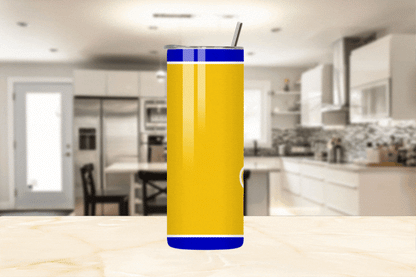 Personalized Soror Tri-Color Stainless Steel Tumbler | Blue and Gold