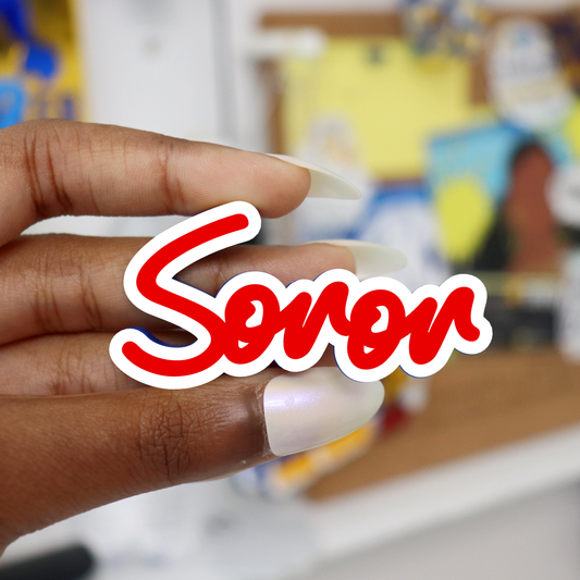 "Soror" Pin- Red and White