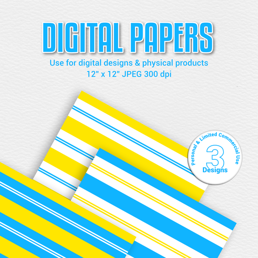 NEW!! Digital Papers Light Blue Stripes (Digital Download)