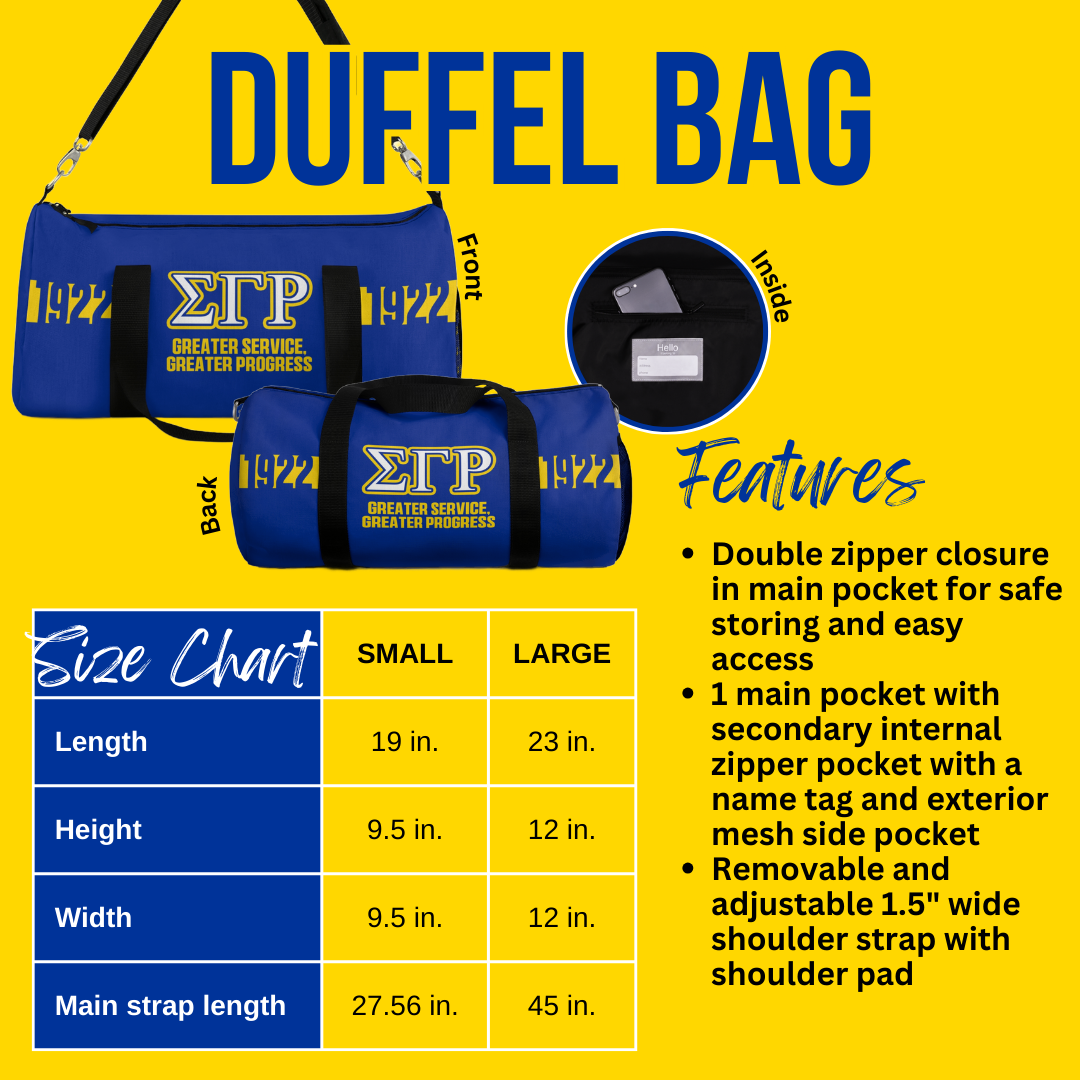 Sigma Gamma Rho Custom Duffel Bag