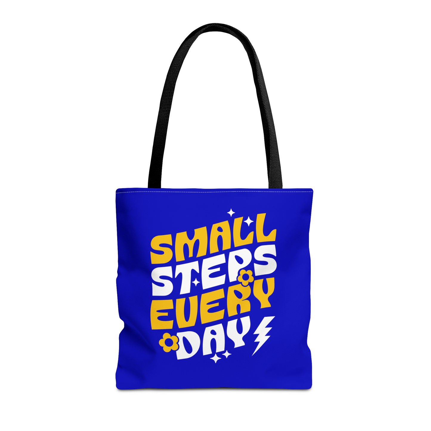 Small Steps Everyday Tote Bag | Blue and Gold