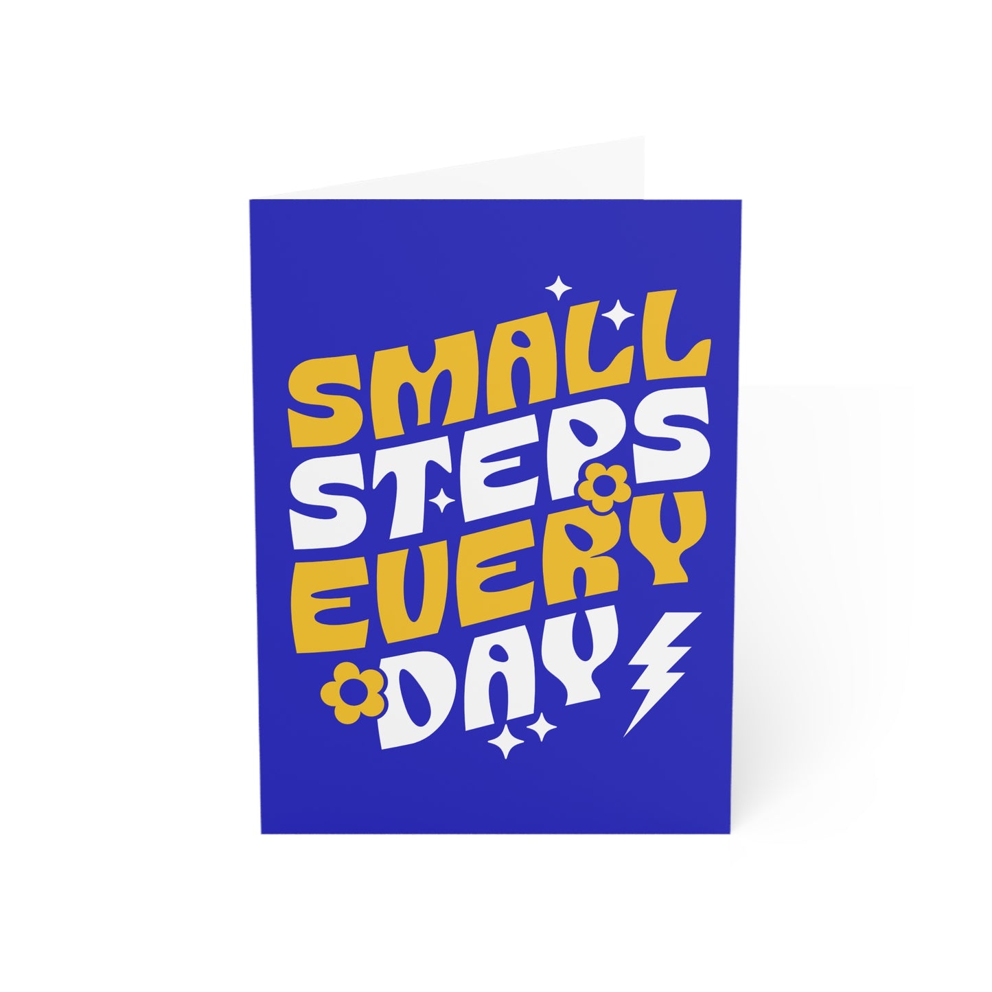 Small Steps Everyday – Folded Greeting Card | Bulk Pack | Blue and Gold