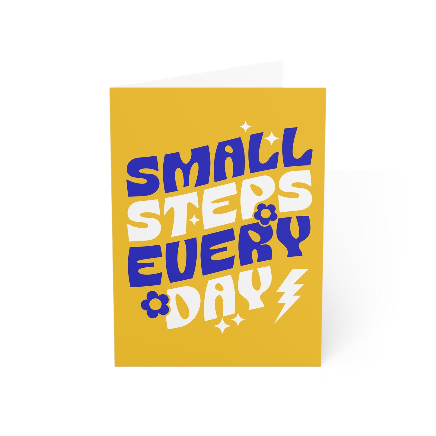 Small Steps Everyday – Folded Greeting Card | Bulk Pack | Blue and Gold