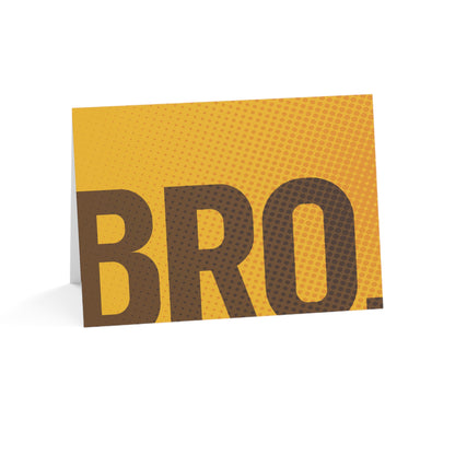 Bro. – Folded Greeting Card | Brown and Gold | Single & Bulk