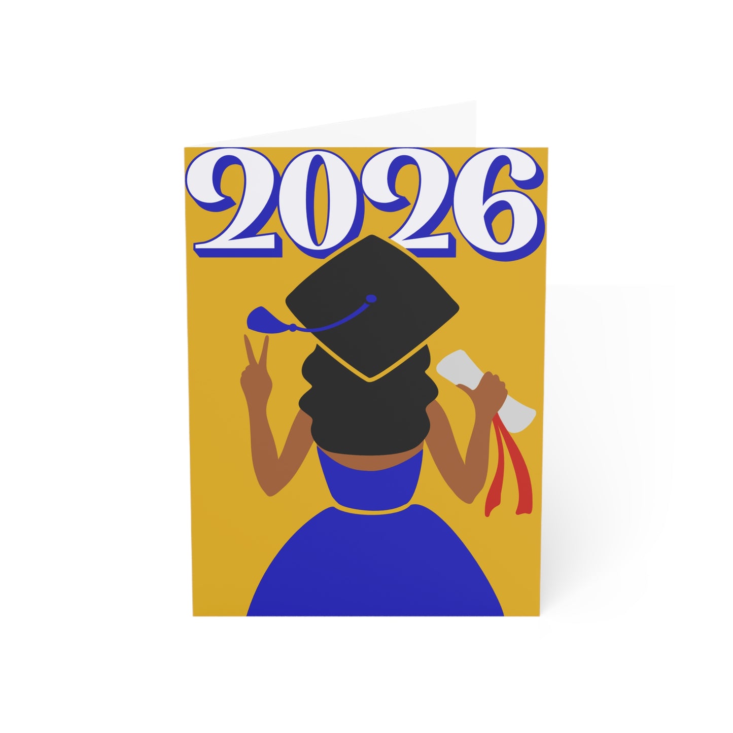 Class of 2026 – Graduation Celebration Greeting Card (Bulk Pack) | Blue & Gold