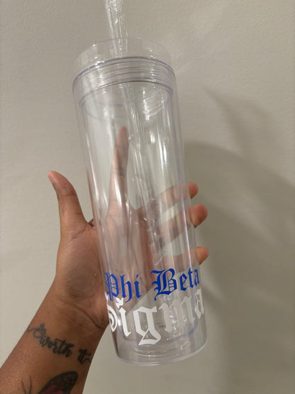 Phi Beta Sigma Clear Tumbler