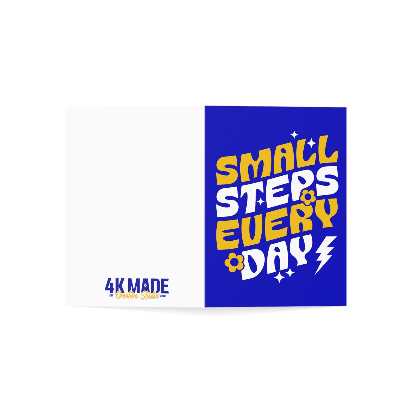 Small Steps Everyday – Folded Greeting Card | Bulk Pack | Blue and Gold
