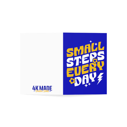 Small Steps Everyday – Folded Greeting Card | Bulk Pack | Blue and Gold