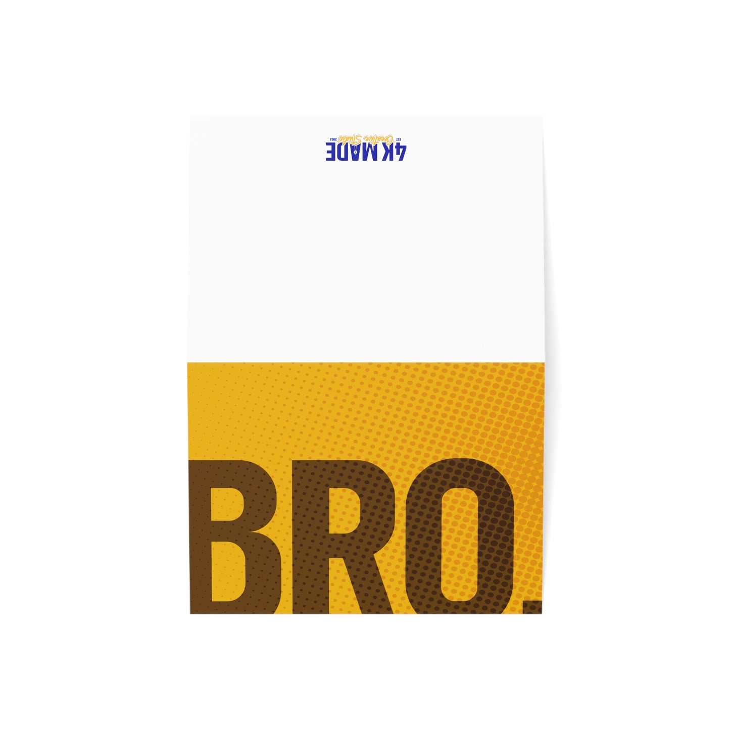 Bro. – Folded Greeting Card | Brown and Gold | Single & Bulk