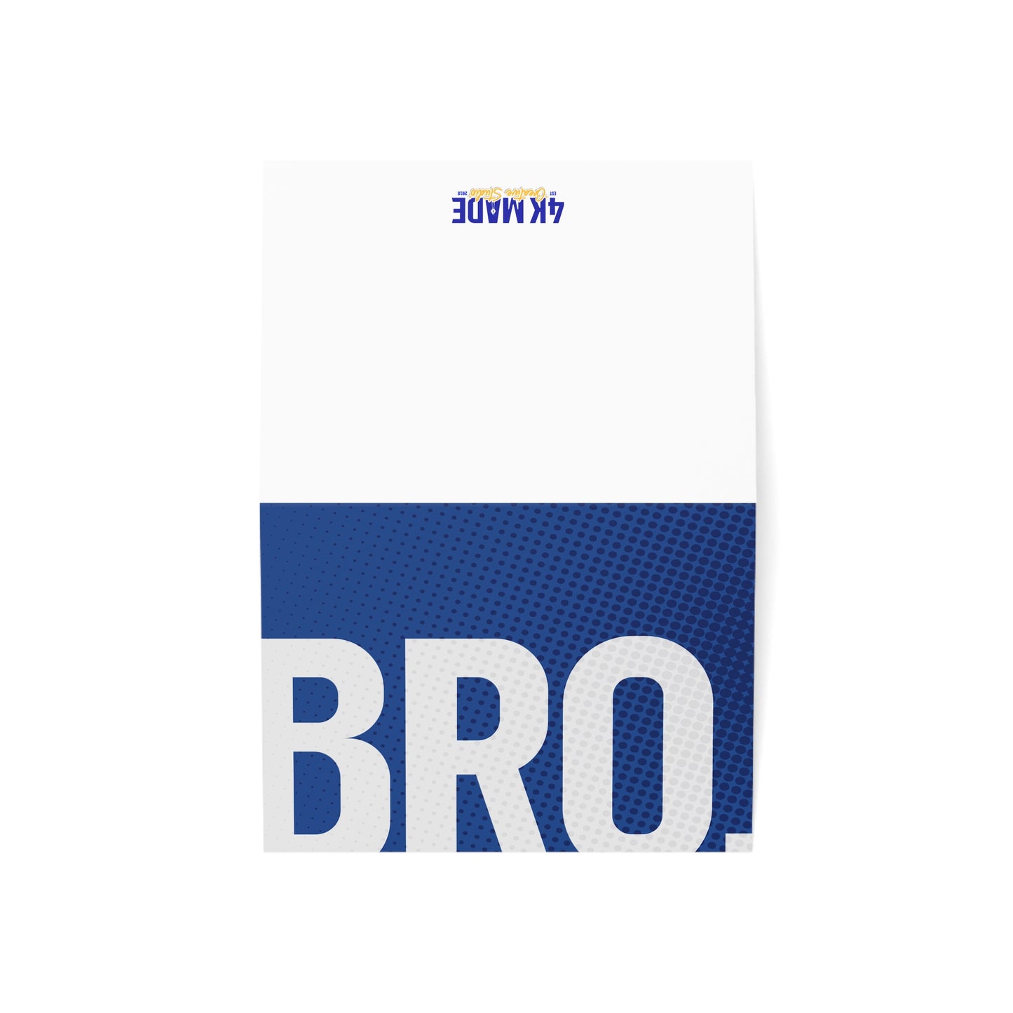 Bro. – Folded Greeting Card | Blue and White | Single & Bulk