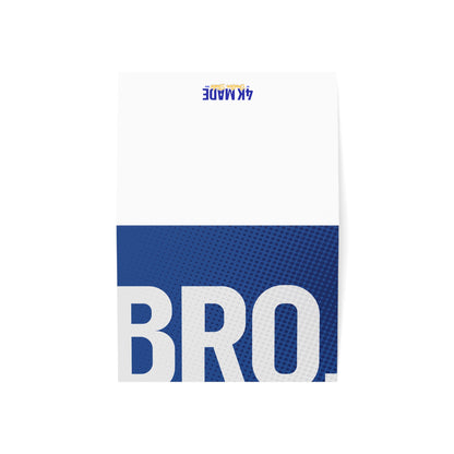 Bro. – Folded Greeting Card | Blue and White | Single & Bulk