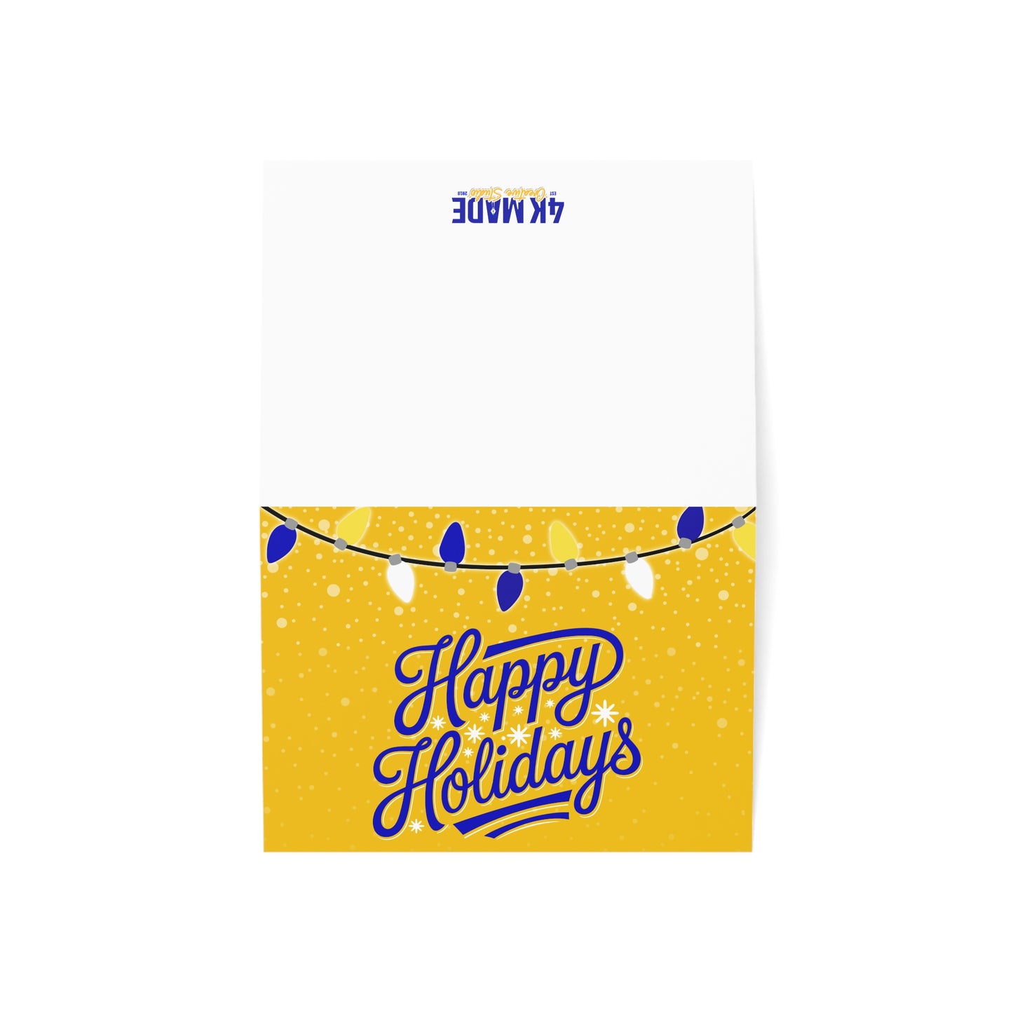Happy Holidays – Folded Greeting Card | Multiple Designs | Blue and Gold | Single & Bulk
