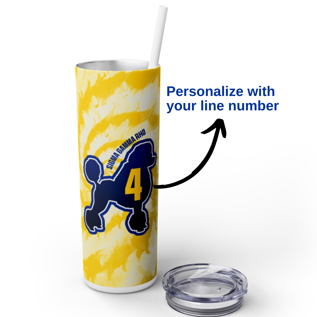 Tie dye line number tumbler