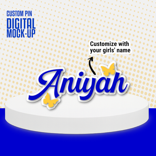 NEW!! CUSTOM Name Pin with Butterflies