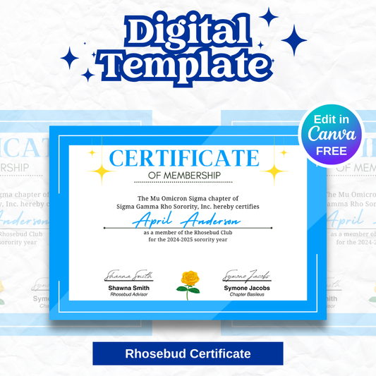 Rhosebud Membership Certificate (Digital Template)