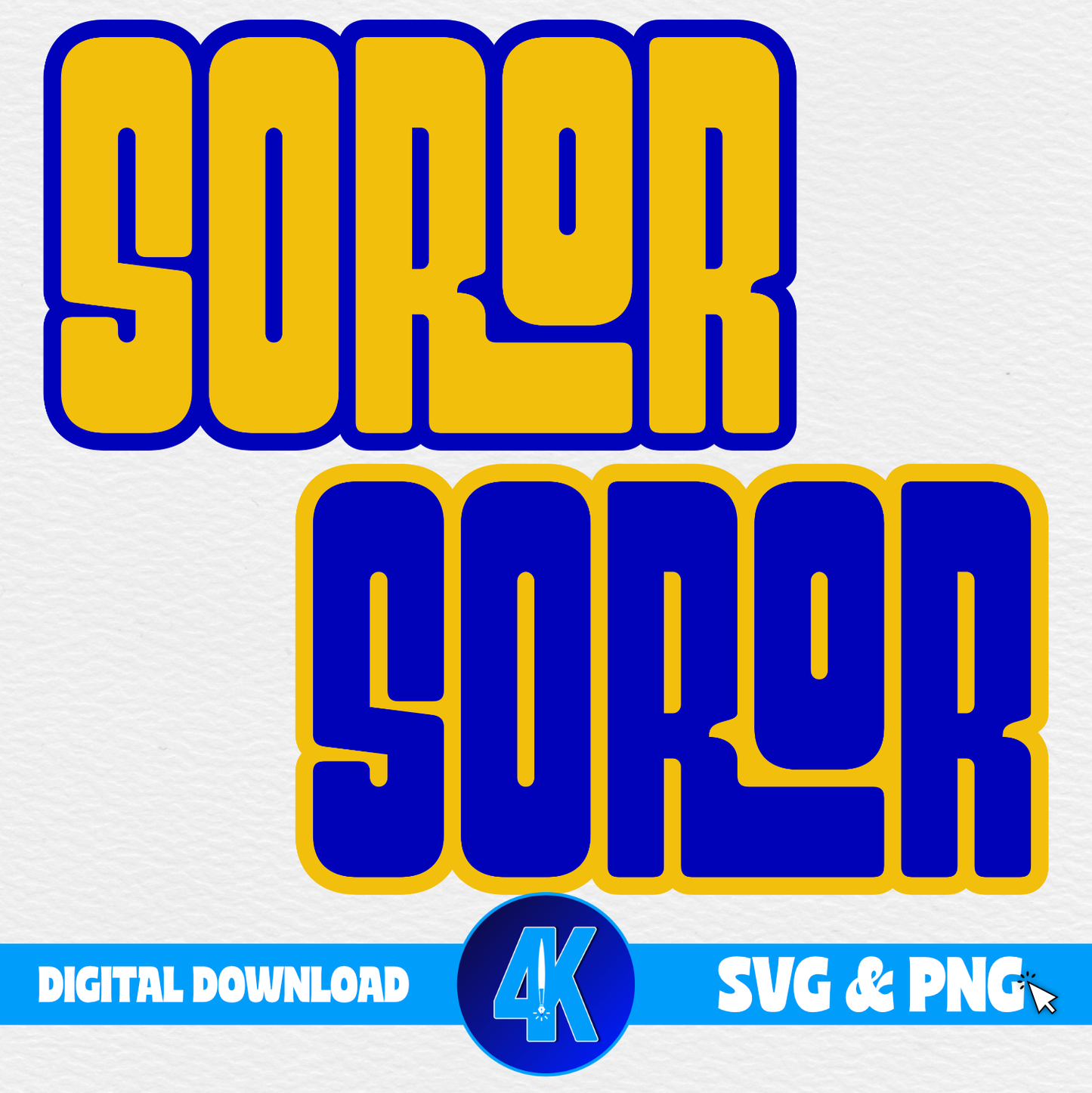 Soror - Powerline | Blue & Gold | SVG & PNG