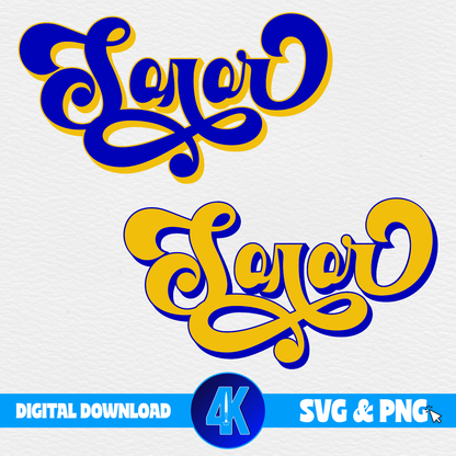Soror - Regal Script | Blue & Gold | SVG & PNG