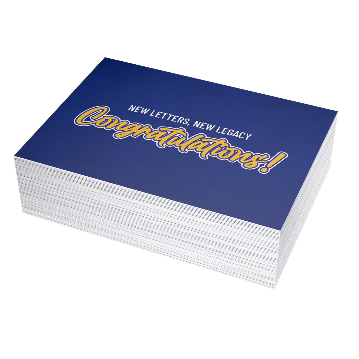 New Letters, New Legacy – Folded Greeting Card | Bulk Pack | Blue and Gold