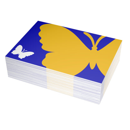 Butterflies Folded Greeting Card | Bulk Pack | Blue and Gold