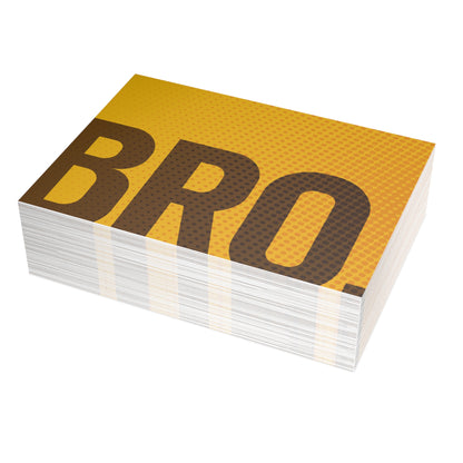 Bro. – Folded Greeting Card | Brown and Gold | Single & Bulk
