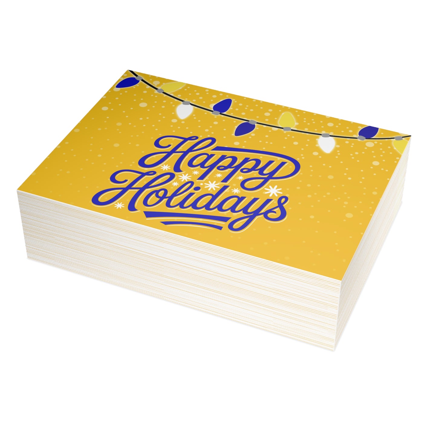 Happy Holidays – Folded Greeting Card | Multiple Designs | Blue and Gold | Single & Bulk