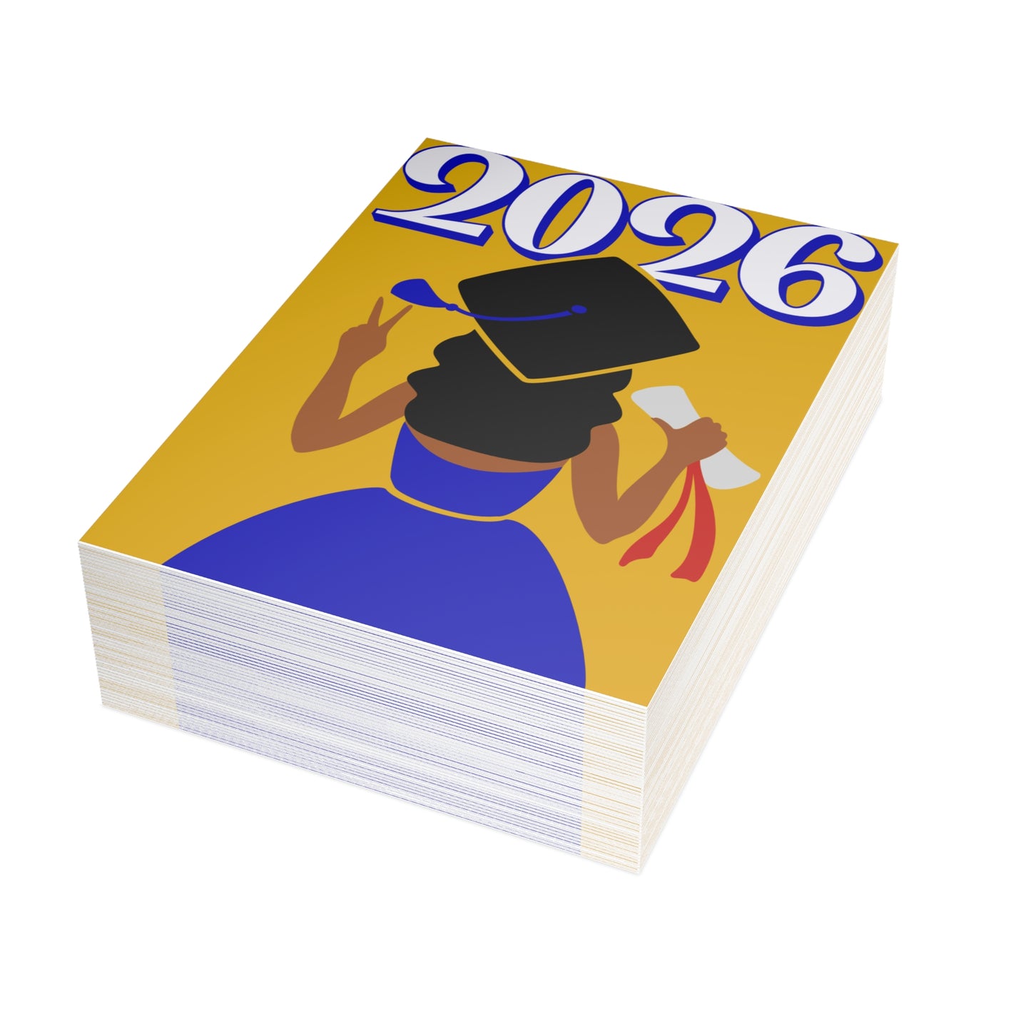 Class of 2026 – Graduation Celebration Greeting Card (Bulk Pack) | Blue & Gold