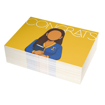 Congrats Scholar – Folded Greeting Card | Bulk Pack | Blue and Gold