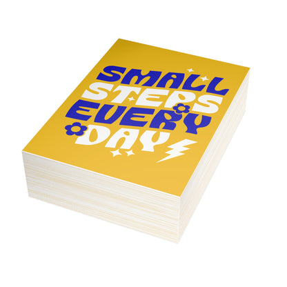 Small Steps Everyday – Folded Greeting Card | Bulk Pack | Blue and Gold