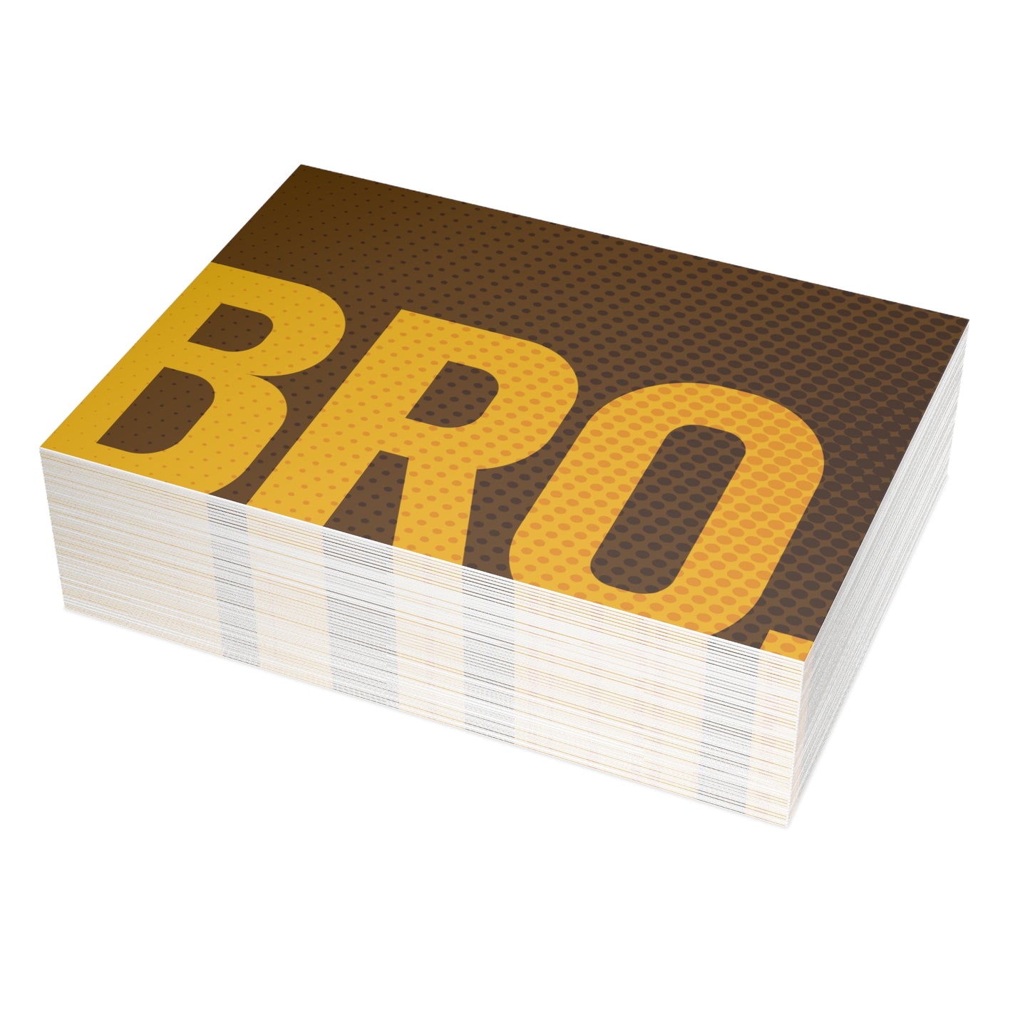 Bro. – Folded Greeting Card | Brown and Gold | Single & Bulk